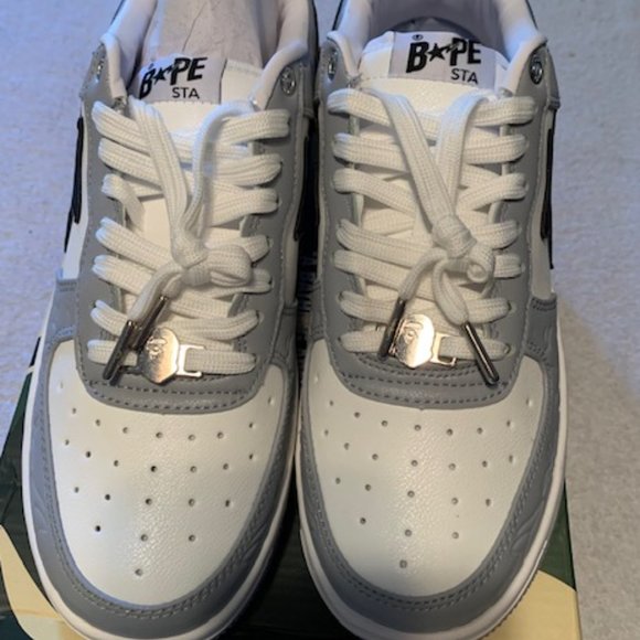 Bape Courtsta Shoes Grey, White, Black Men\'s Shoes size 10.5 Bapesta wit… main image 6